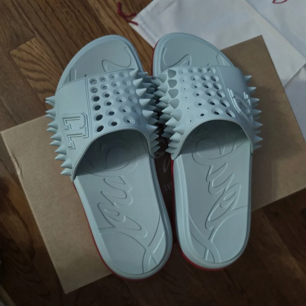 Christian Louboutin Spiked Sandals - White and Red